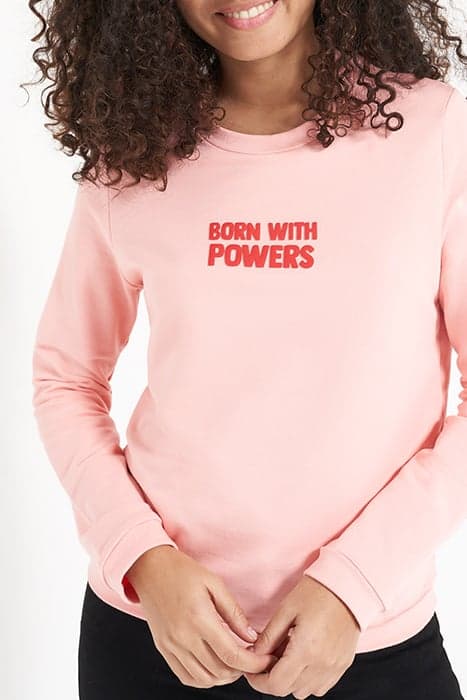 PEACH SWEATSHIRT WITH FLOCKED SLOGAN by ICODE