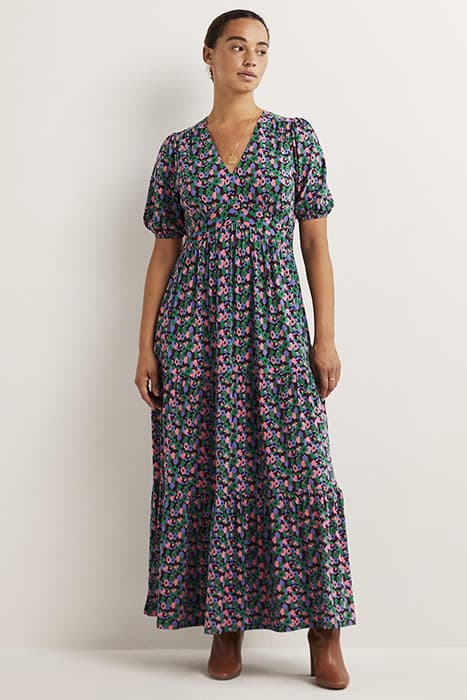 TIERED JERSEY MAXI TEA DRESS LGR by Boden