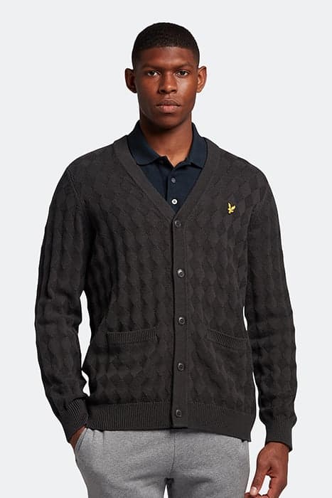 ARGYLE CARDIGAN GUNMETAL by Lyle & Scott