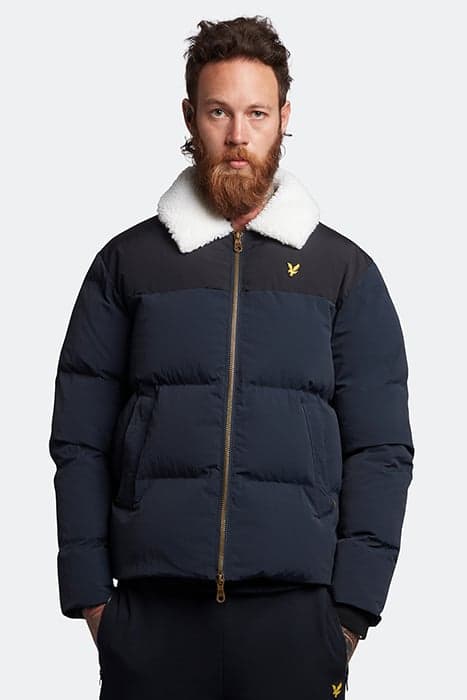 BORG COLLAR PUFFER DARK NAVY by Lyle & Scott