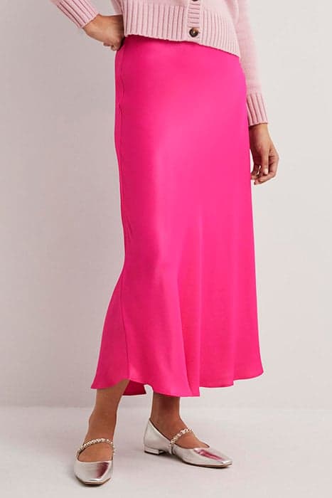 SATIN BIAS-CUT MIDI SKIRT BPK by Boden