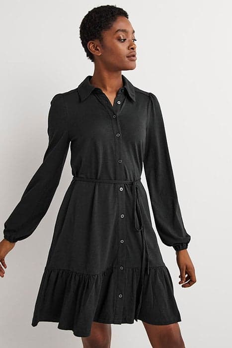 TIERED JERSEY MINI SHIRT DRESS CHK by Boden