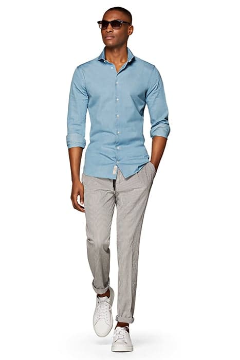 MID BLUE SLIM FIT SHIRT by Suitsupply