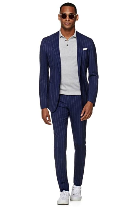 Mid Blue Striped Havana Suit by Suitsupply