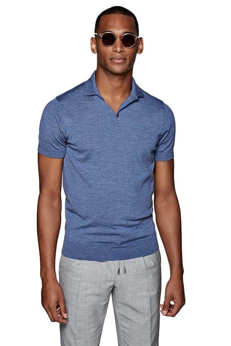 MID BLUE POLO SHIRT by Suitsupply