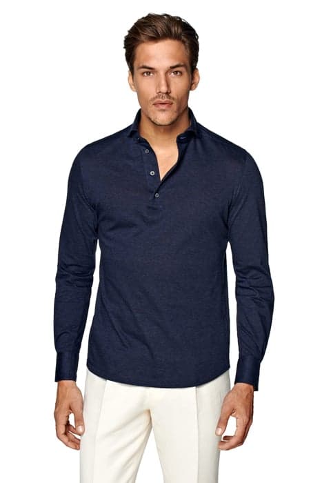 Blue Jersey Extra Slim Fit Popover by Suitsupply