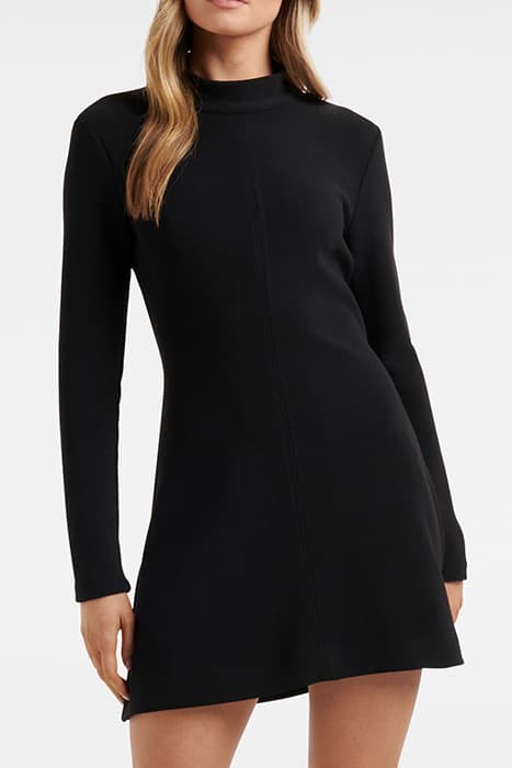 MIMI HIGH NECK SHIFT MINI DRESS BLACK by Forever New