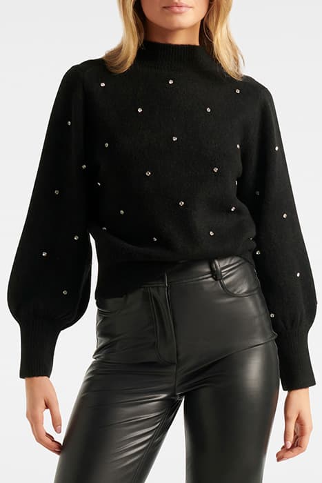 MONIQUE DIAMANTE KNIT JUMPER BLACK by Forever New