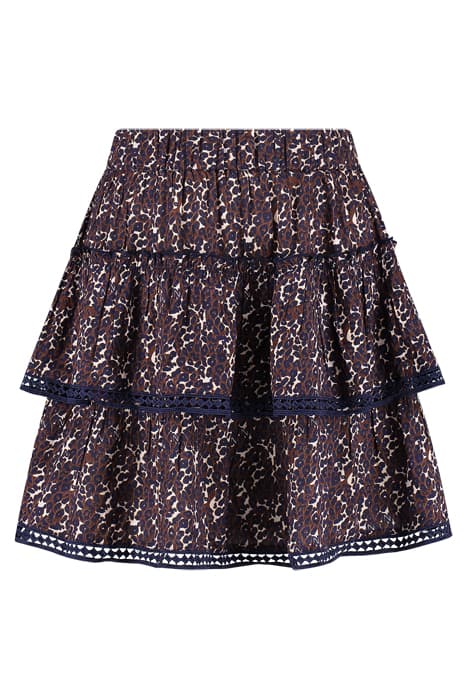 TAPE FLOWER SKIRT DARK BROWN by NIKKIE