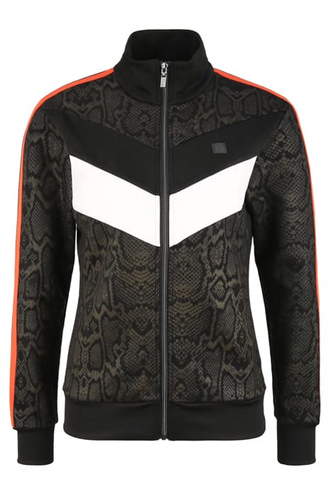 WOMEN PANDORA AOP TRACK JACKET BLACK SNAKE ALLOVER-BRIGHT WH by FILA