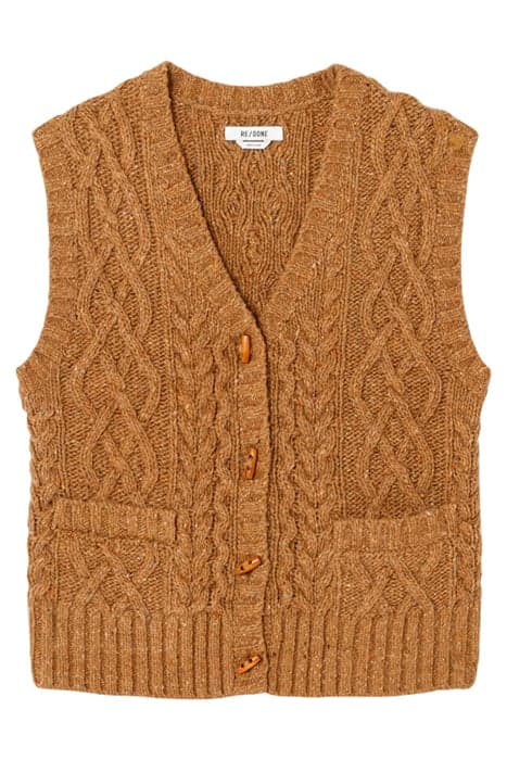 50S CARDIGAN VEST CARAMEL by RE/DONE