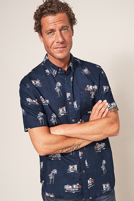 WATERSIDE PRINTED SHIRT NAVY PR by White Stuff