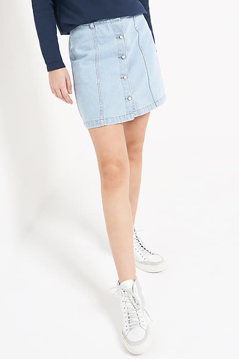 BLEACHED DENIM SKIRT WITH BUTTONS by ICODE