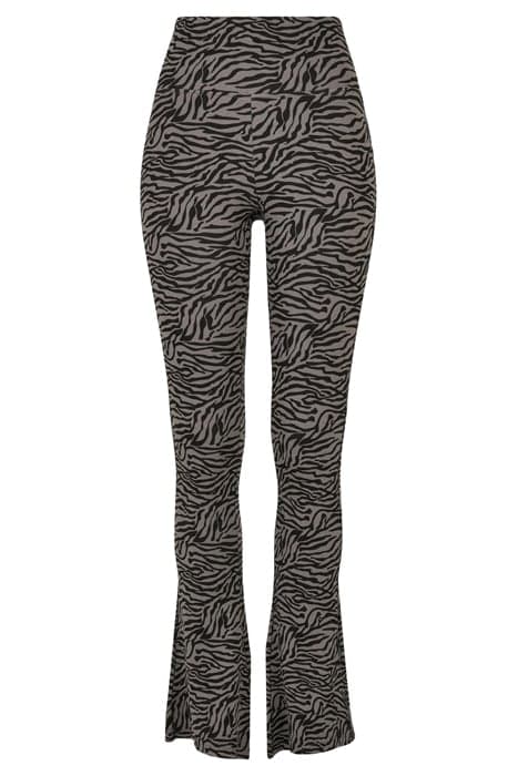 LADIES HIGH WAIST ZEBRA BOOT CUT LEGGINGS ASPHALT/BLACK by Urban Classics