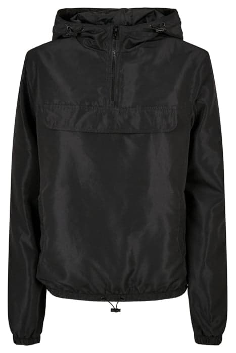 LADIES RECYCLED BASIC PULL OVER JACKET BLACK by Urban Classics