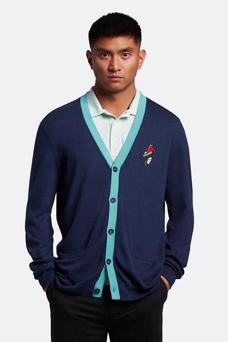 GOLF PLAYER KNITTED CARDIGAN Z05 NAVY by Lyle & Scott