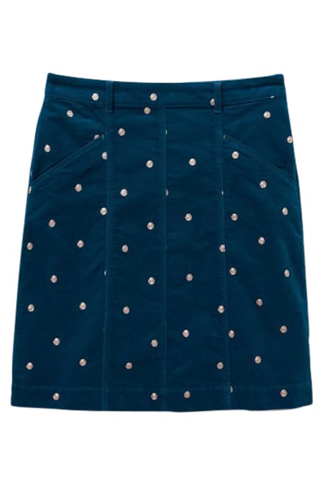 JOSIE VELVET EMBROIDERED SKIRT MID TEAL by White Stuff