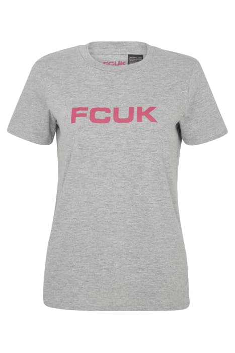 FCUK CHEST TEE LGREY/DESERT ROSE by French Connection