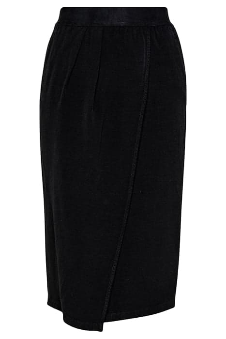 VISCOSE/LINEN MICROSTRUCTURE TULIP SKIRT NERO by forte_forte