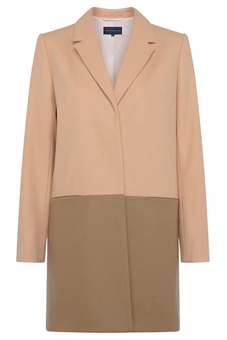 FAVA PLATFORM FELT LS COAT CLAY NUDE/ CAMEL by French Connection