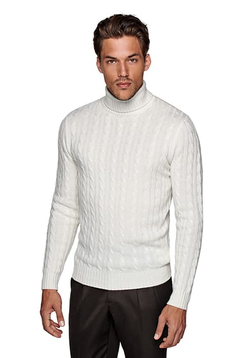 OFF-WHITE CABLE TURTLENECK by Suitsupply