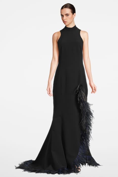 WOMEN‘S FEATHER-TRIMMED DRESS BLACK 099 by Marcell von Berlin