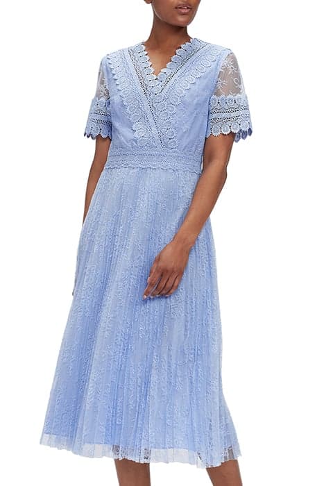 SONYYIA FAUX WRAP LACE MIDI DRESS LT-BLUE by Ted Baker