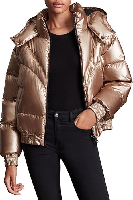 MIKA METALLIC PUFFER ROSE PINK by AllSaints