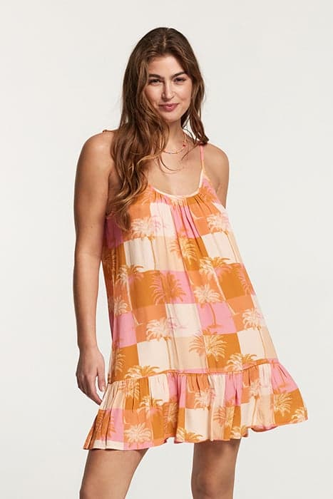 IBIZA DRESS BLOCK PALM ICED STRAWBERRY PINK by Shiwi