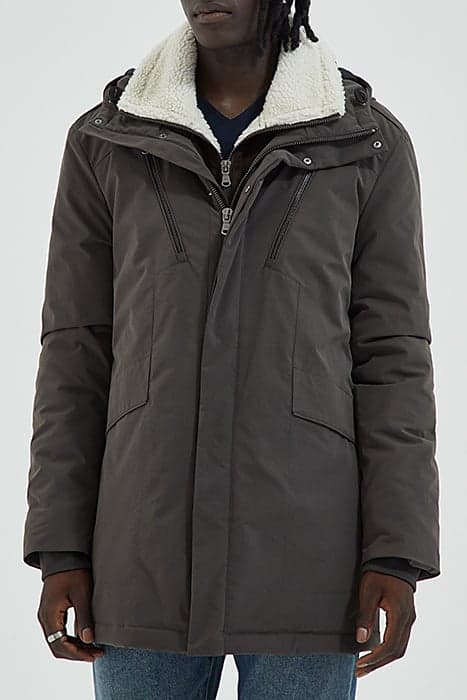 GLAZED CHESTNUT PARKA WITH DETACHABLE FUR FACING by IKKS