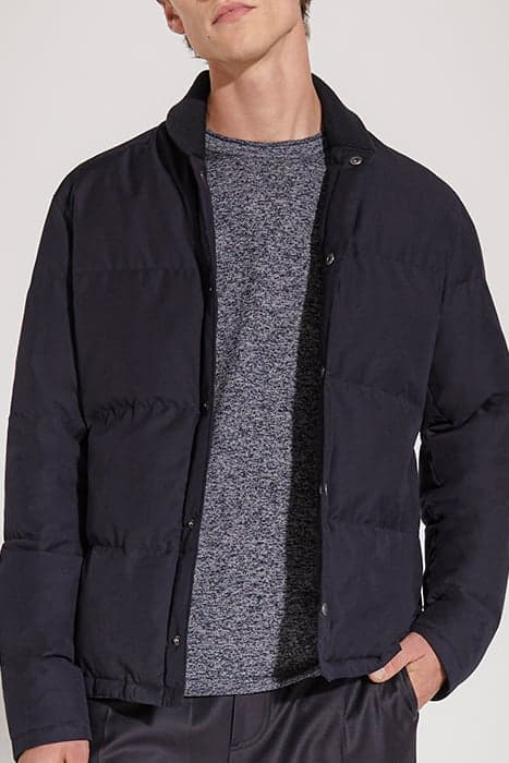 NAVY SHAWL COLLAR LIGHT PADDED JACKET by IKKS