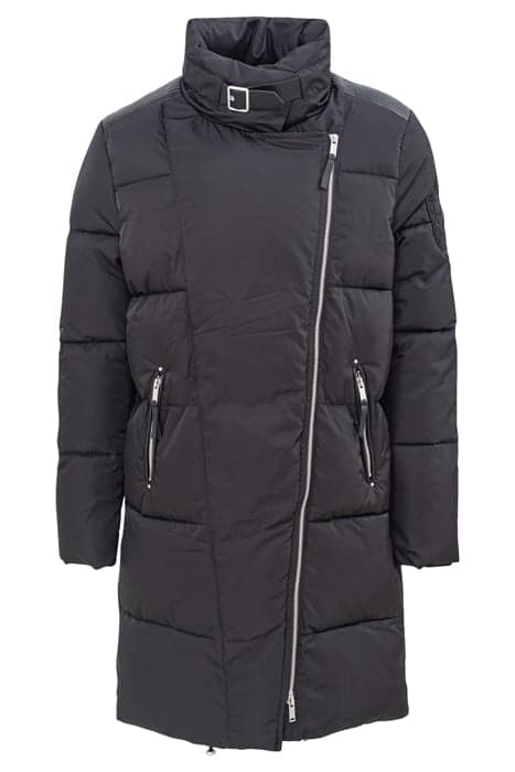 BLACK QUILTED LONG PADDED JACKET by IKKS