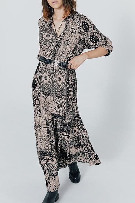 WOMEN'S SCARF-PRINT VISCOSE CREPE LONG DRESS by IKKS