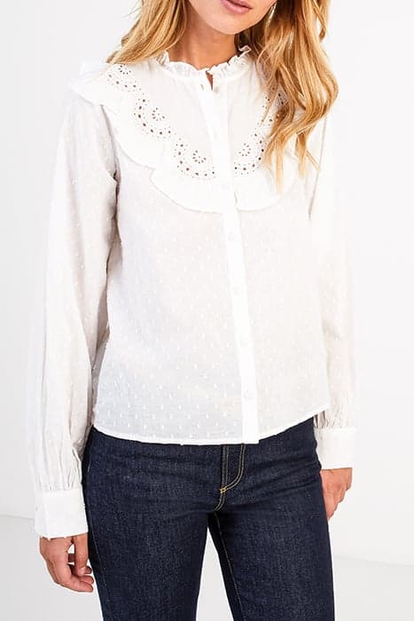 OFF-WHITE BLOUSE WITH EMBROIDERED DICKEY by ICODE