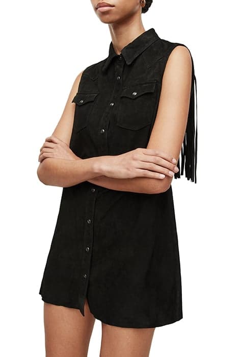 STANWAY TASSEL DRESS BLACK by AllSaints