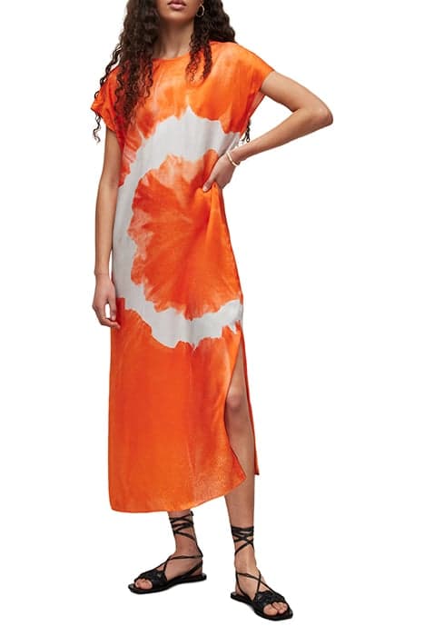 ETTA MARIANA DRESS ORANGE TIEDYE by AllSaints