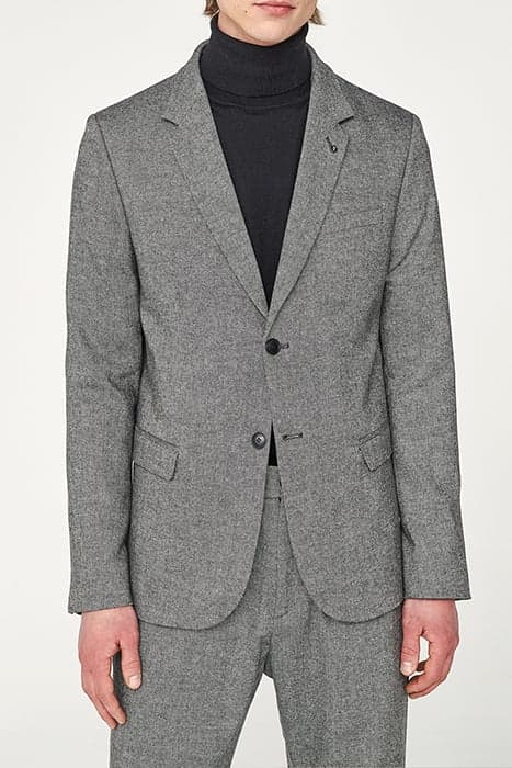 CHARCOAL SEMI-PLAIN TWEED SUIT JACKET by IKKS