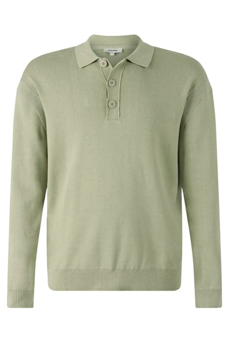 MA-KNITTED POLO LS LIGHTGREEN by Shoeby