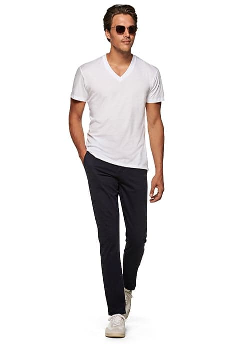 WHITE V NECK T SHIRT by Suitsupply