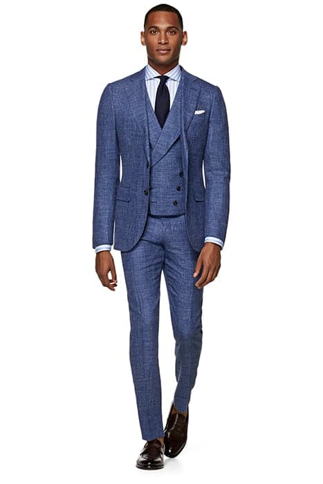 MID BLUE THREE PIECE LAZIO SUIT by Suitsupply