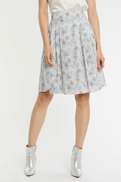 SKIRT IN PRINTED POPLIN LIGHT BLUE by Paule Ka