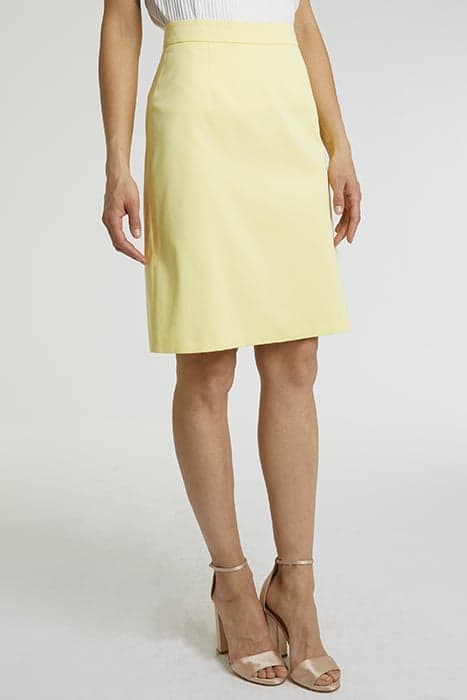 SKIRT IN SATIN STRETCH COTTON LIGHT YELLOW by Paule Ka