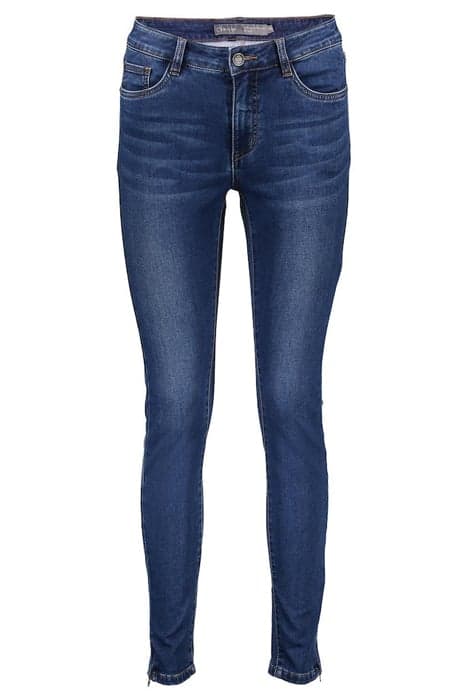 JEANS 7/8 + ZIP MID BLUE DENIM by Geisha