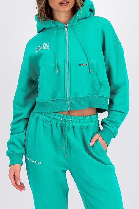 ARCH ZIP UP HOODY GREEN by Black Bananas