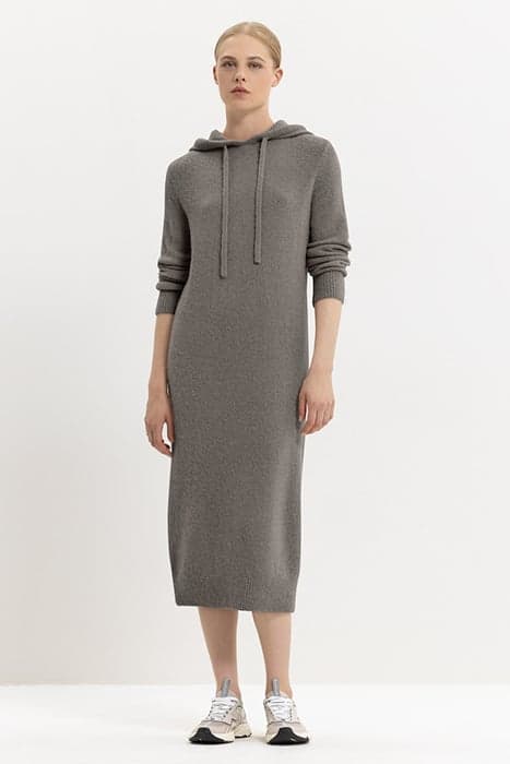 HOODIEKLEID AUS ALPAKA-MIX GREYISH TAUPE by Luisa Cerano