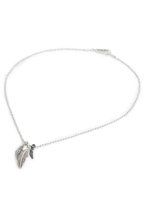 FEATHER CHARM NECKLA WARM SILVER by AllSaints