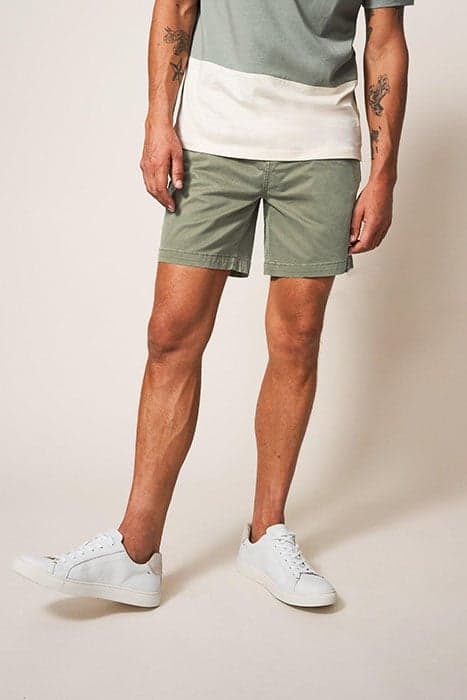 SUTTON ORGANIC CHINO SHORT KHAKI GRN by White Stuff