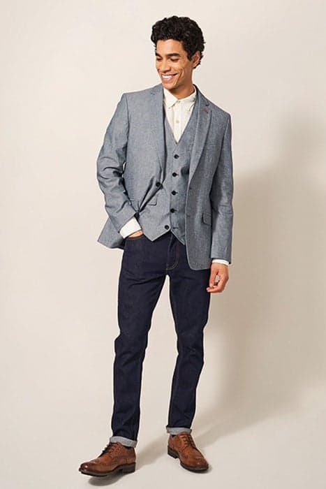 HEATH CHAMBRAY BLAZER CHAMB BLUE by White Stuff