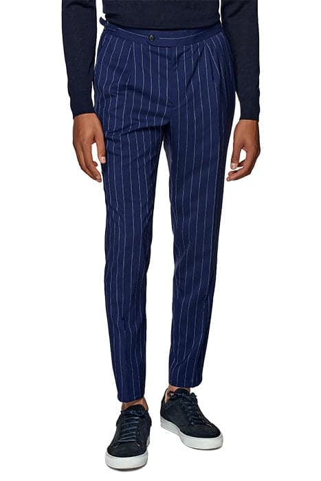 MID BLUE PLEATED AMES TROUSERS MID BLUE by Suitsupply