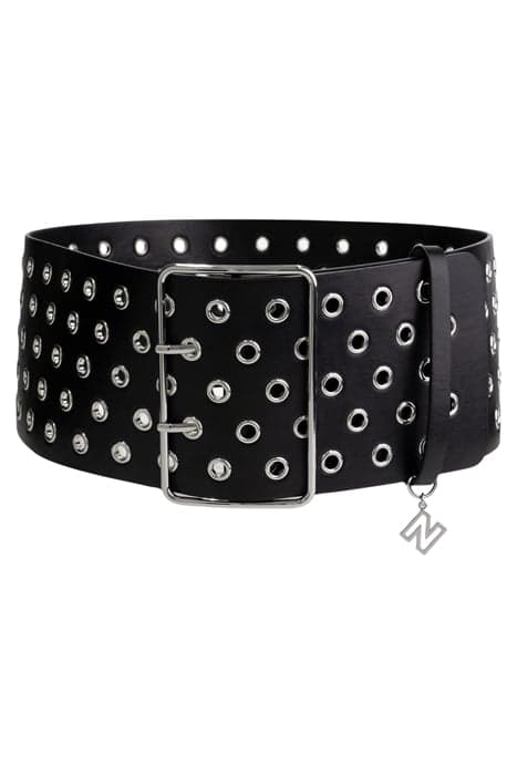 EYELET WAIST BELT BLACK/SILVER by NIKKIE